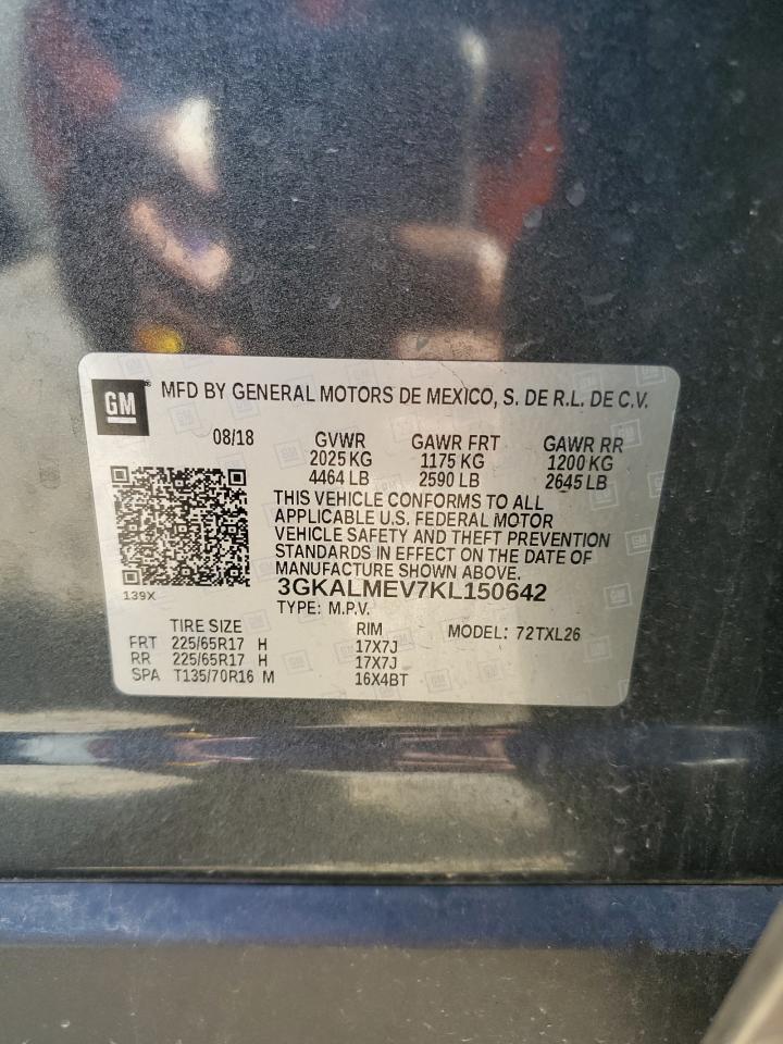 2019 GMC Terrain Sle VIN: 3GKALMEV7KL150642 Lot: 86252675