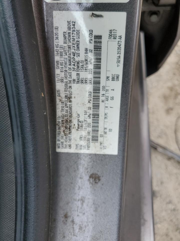 2014 Ford Fiesta Se VIN: 3FADP4EJXEM179342 Lot: 82336365