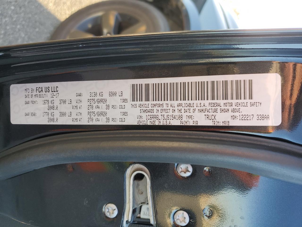 2018 Ram 1500 Slt VIN: 1C6RR6LT5JS154108 Lot: 89554225