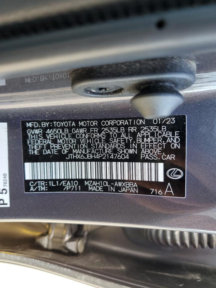 2023 Lexus Ux 250H Base VIN: JTHX6JBH4P2147604 Lot: 82268595