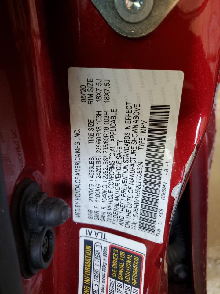 2020 Honda Cr-V Ex VIN: 5J6RW1H52LL008304 Lot: 90065255