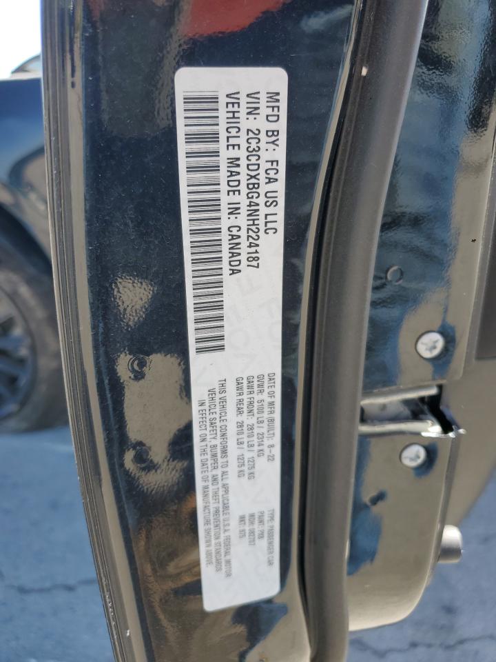 2022 Dodge Charger Sxt VIN: 2C3CDXBG4NH224187 Lot: 85075425