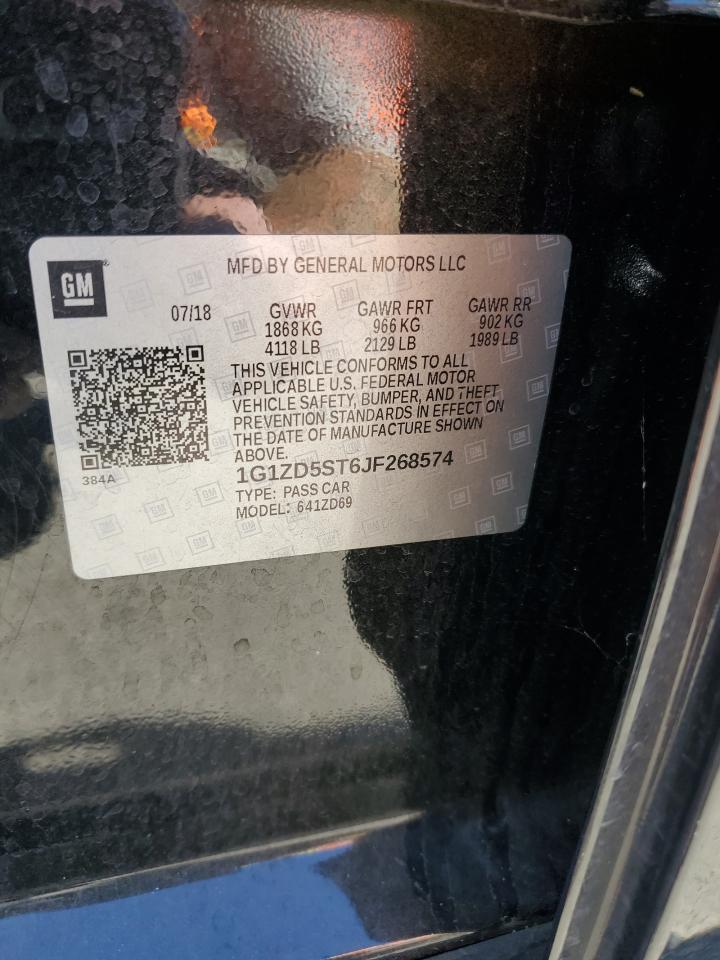 2018 Chevrolet Malibu Lt VIN: 1G1ZD5ST6JF268574 Lot: 82386875