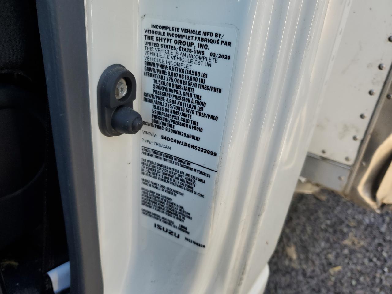 2024 Isuzu Npr Hd Refrigerated Delivery Truck VIN: 54DC4W1D0RS222699 Lot: 90498655