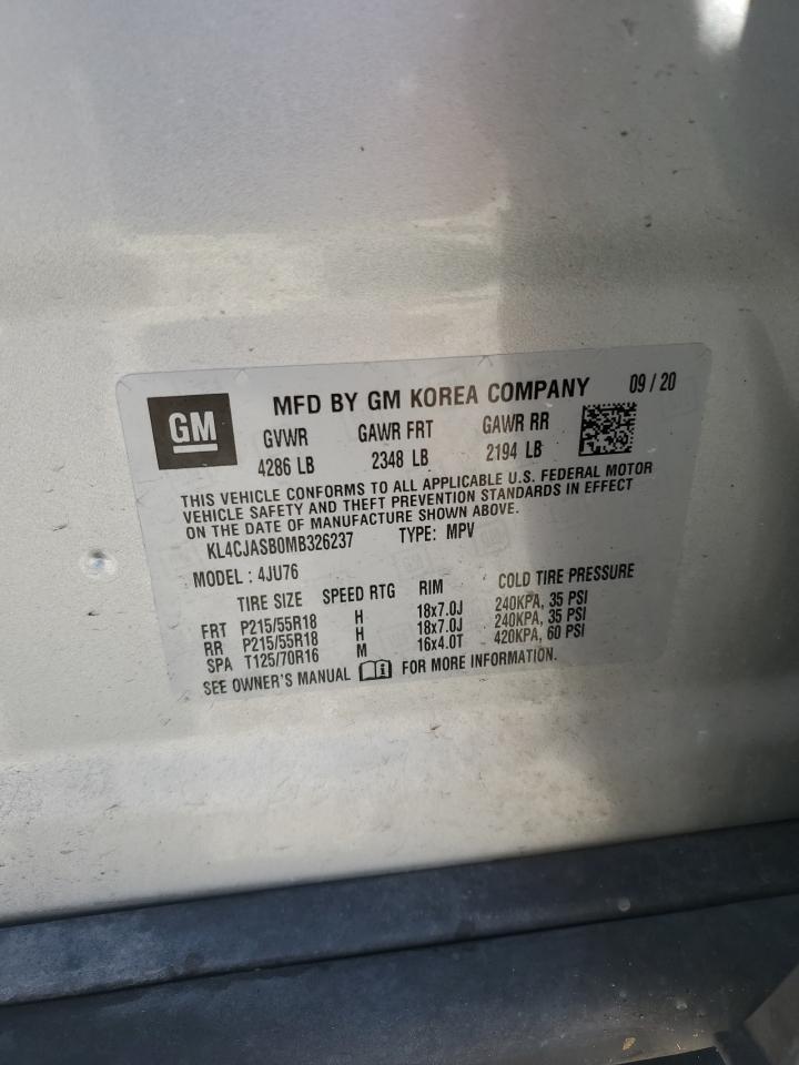 2021 Buick Encore Preferred VIN: KL4CJASB0MB326237 Lot: 84940815