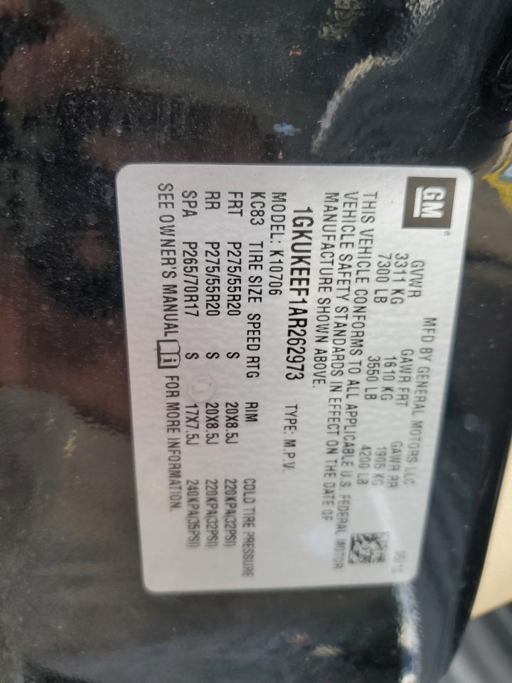 2010 GMC Yukon Denali VIN: 1GKUKEEF1AR262973 Lot: 89878945