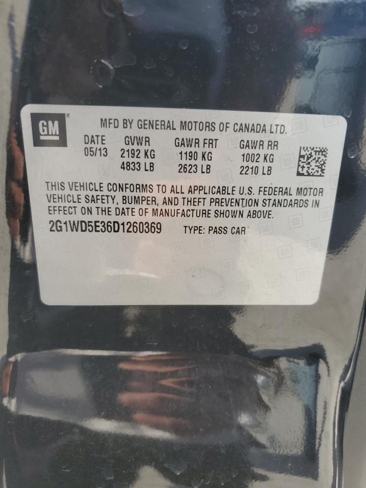 2013 Chevrolet Impala Police VIN: 2G1WD5E36D1260369 Lot: 86310045