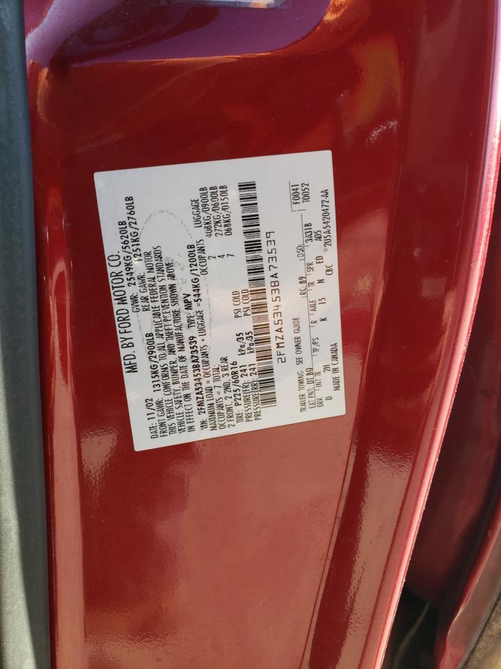 2003 Ford Windstar Sel VIN: 2FMZA53453BA73539 Lot: 82785245