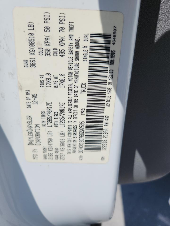 2006 Dodge Ram 1500 VIN: 3D7KR19D76G202595 Lot: 84990065