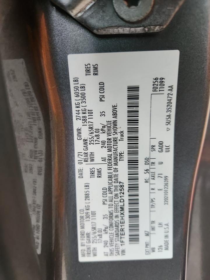 2021 Ford Ranger Xl VIN: 1FTER1EHXMLD12587 Lot: 86470405