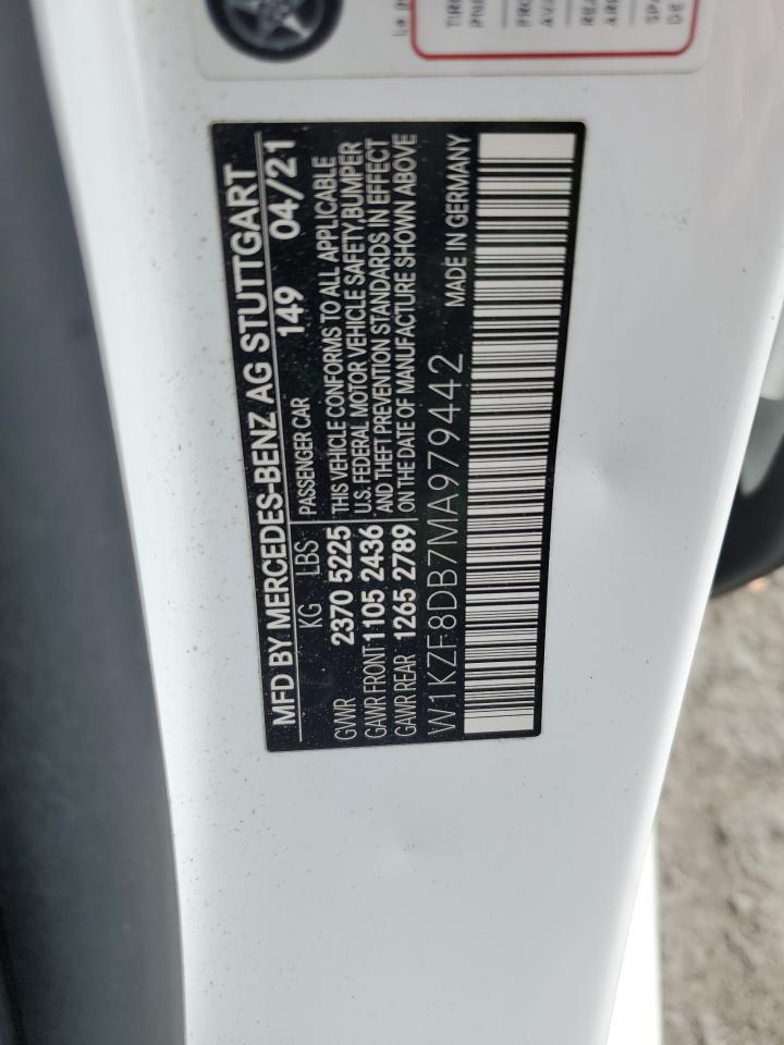 2021 Mercedes-Benz E 350 VIN: W1KZF8DB7MA979442 Lot: 85536985