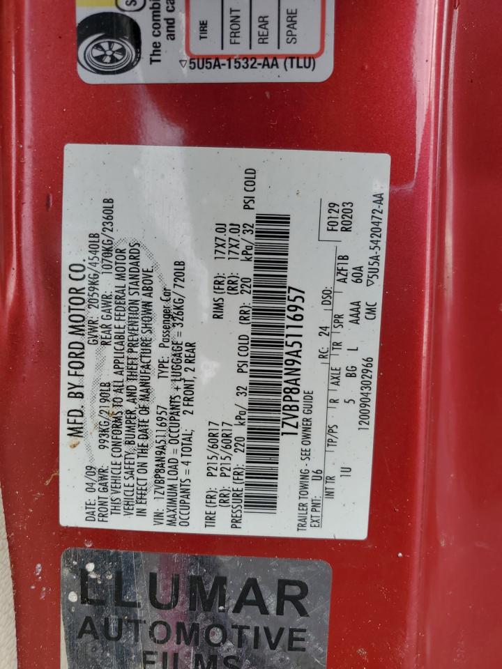 2010 Ford Mustang VIN: 1ZVBP8AN9A5116957 Lot: 84730495