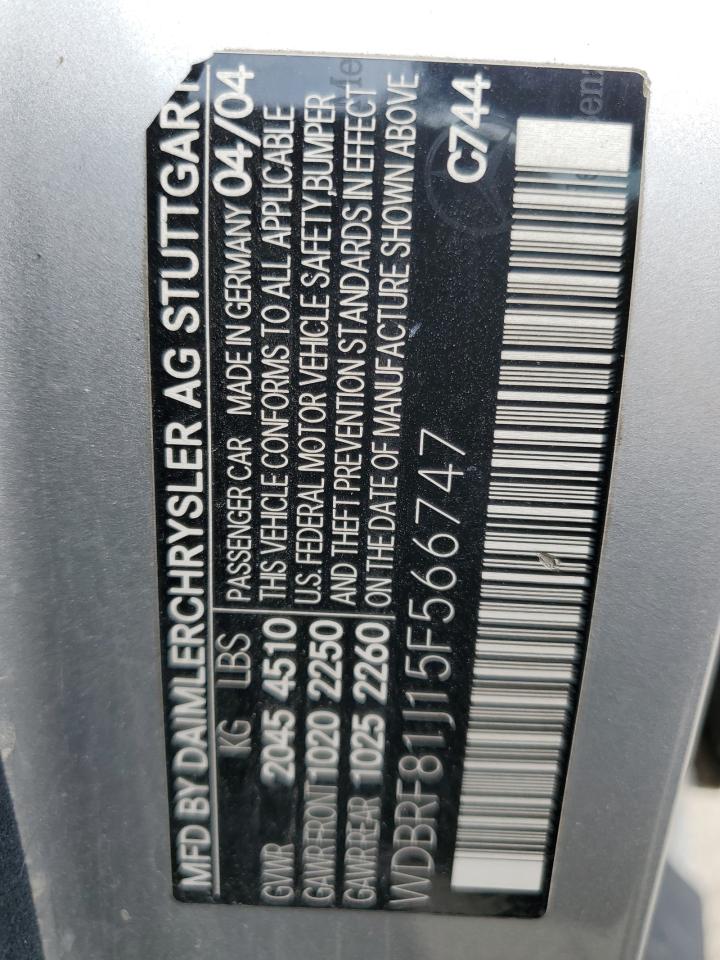 2005 Mercedes-Benz C 240 4Matic VIN: WDBRF81J15F566747 Lot: 90580955