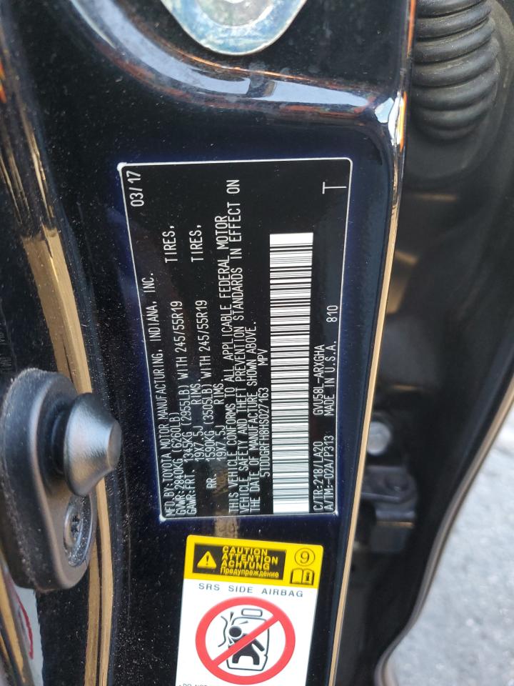 2017 Toyota Highlander Hybrid Limited VIN: 5TDDGRFH8HS027163 Lot: 81086835