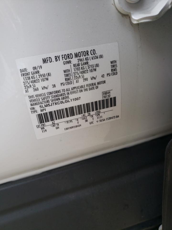 2020 Lincoln Aviator Reserve VIN: 5LM5J7XC0LGL11007 Lot: 90106855