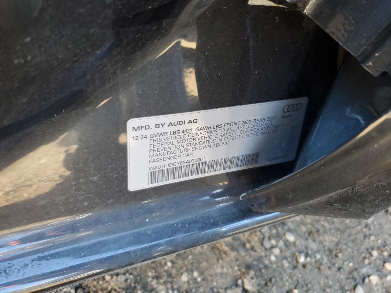 2025 Audi A3 Premium Plus VIN: WAUHUDGY8SA072861 Lot: 89486935