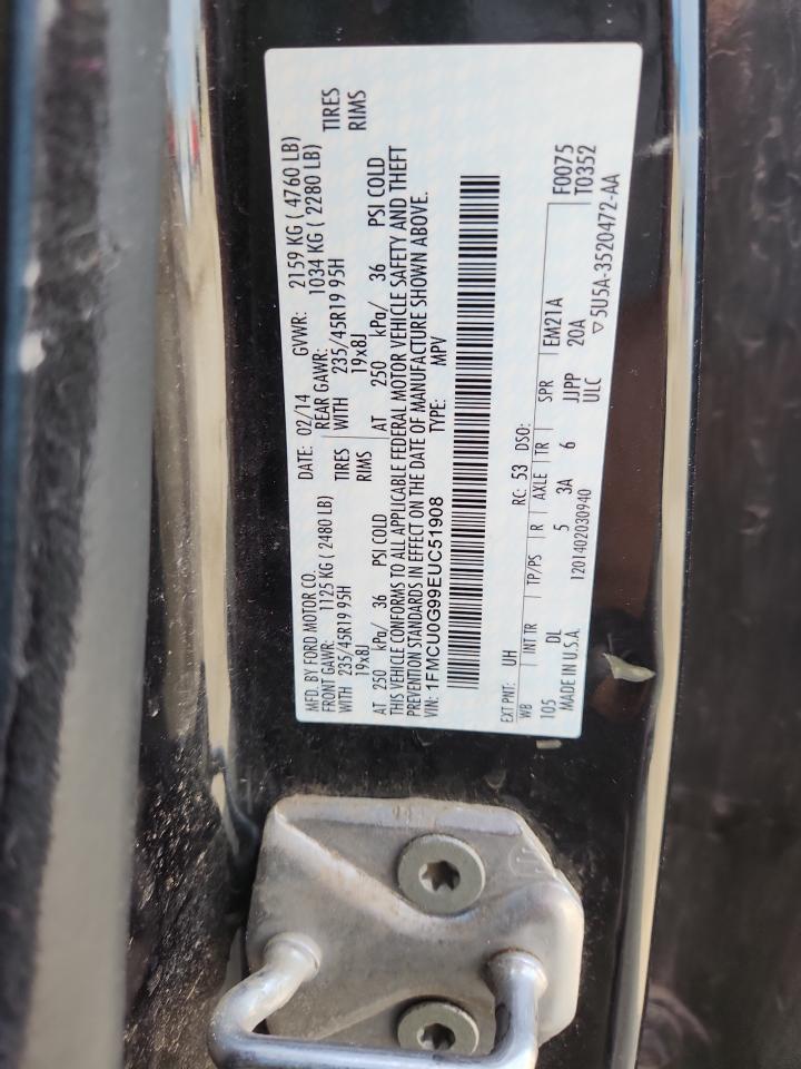 2014 Ford Escape Se VIN: 1FMCU0G99EUC51908 Lot: 84448605