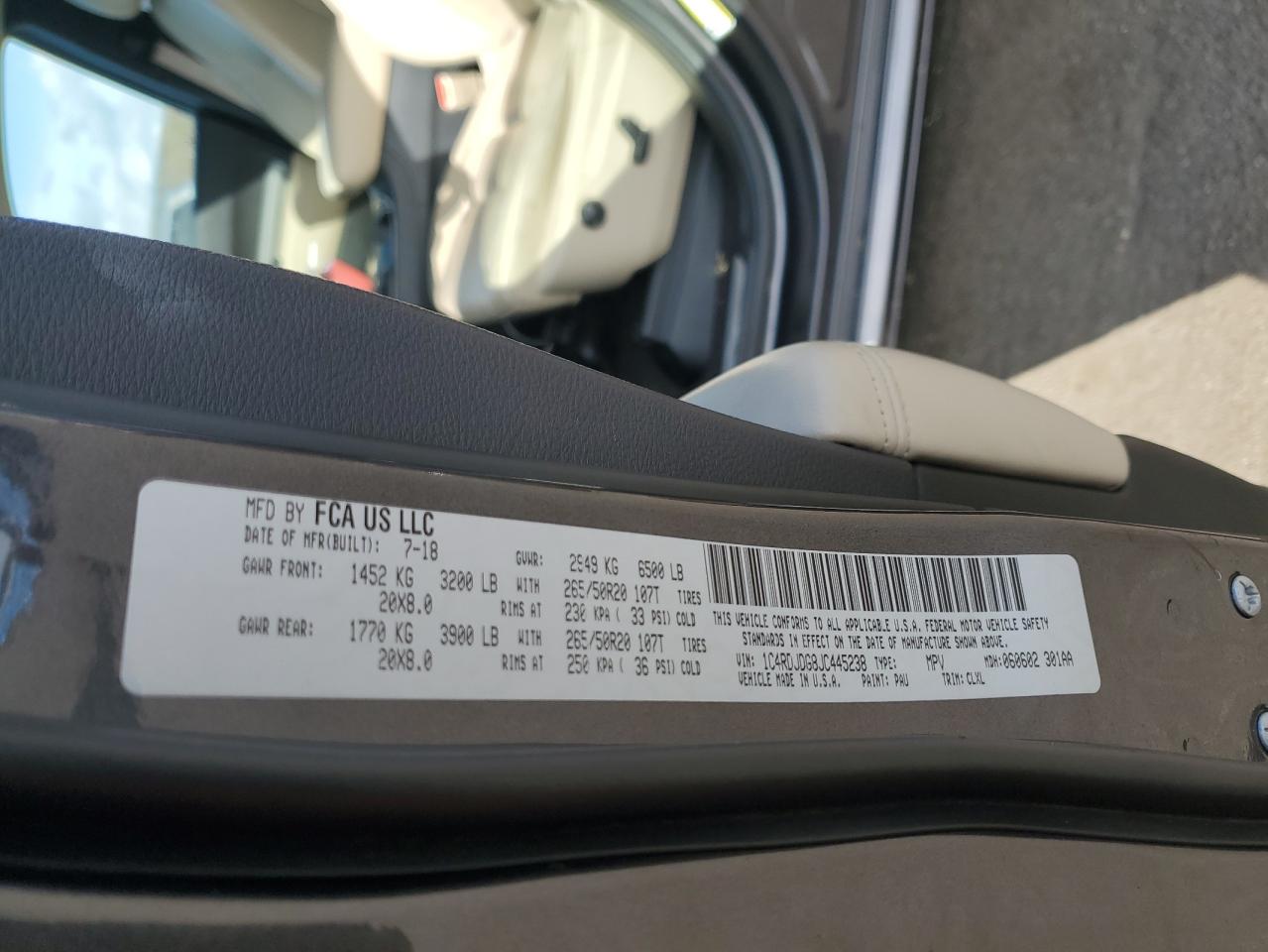 2018 Dodge Durango Gt VIN: 1C4RDJDG8JC445238 Lot: 86802025