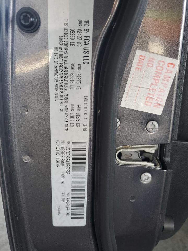 2018 Chrysler 300 S VIN: 2C3CCAGG3JH267356 Lot: 91210045