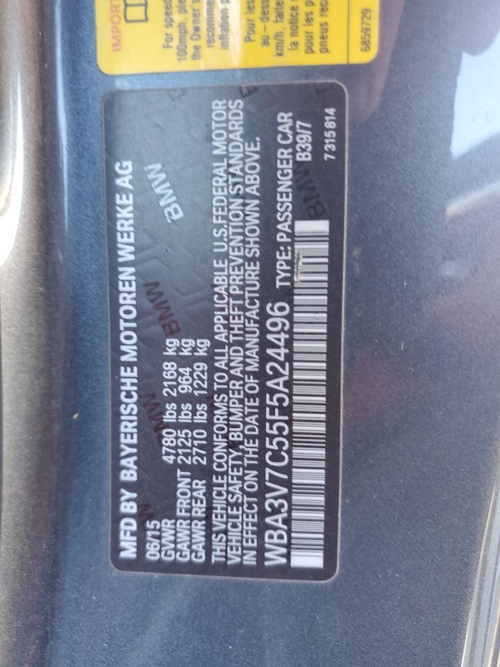 2015 BMW 428 I Sulev VIN: WBA3V7C55F5A24496 Lot: 84734185