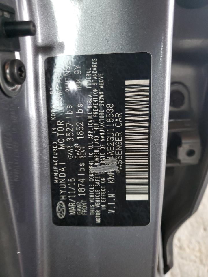 2016 Hyundai Accent Se VIN: KMHCT4AE2GU118538 Lot: 82705945