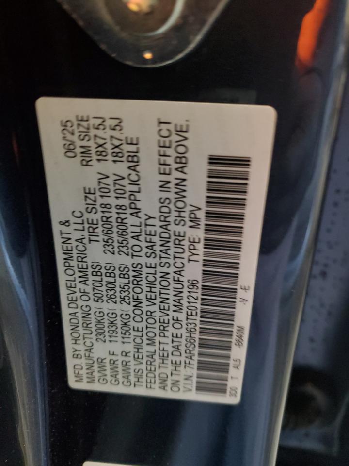 2026 Honda Cr-V Trailsport VIN: 7FARS6H63TE012196 Lot: 82405815