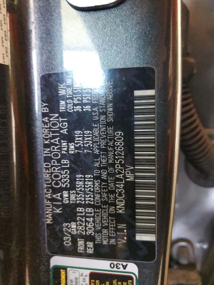 2023 Kia Ev6 Light VIN: KNDC34LA2P5126809 Lot: 85297485