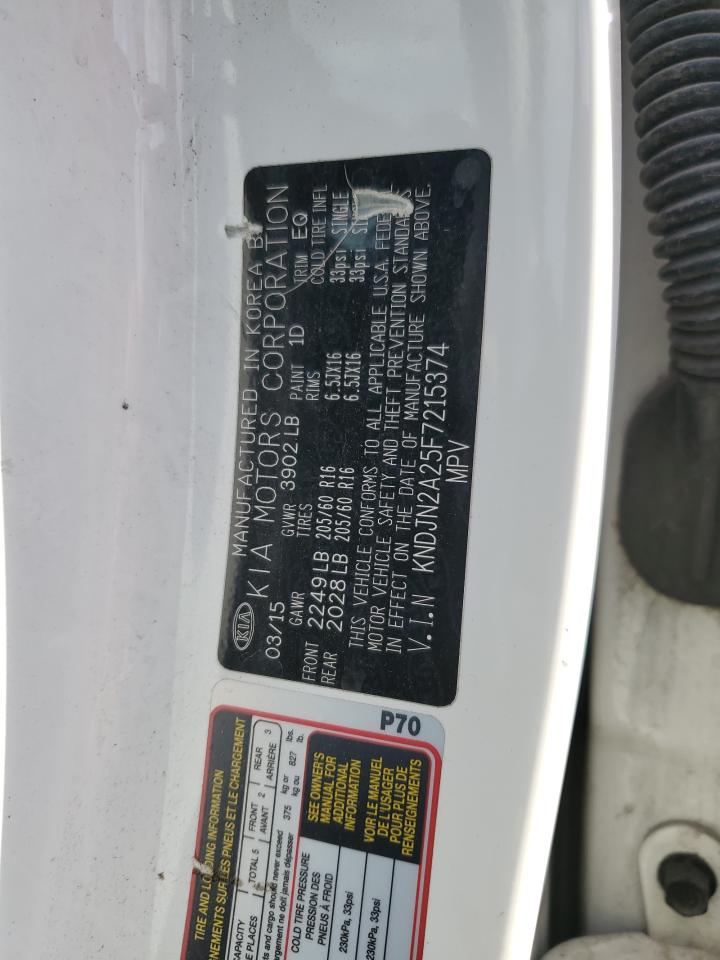 2015 Kia Soul VIN: KNDJN2A25F7215374 Lot: 86173045