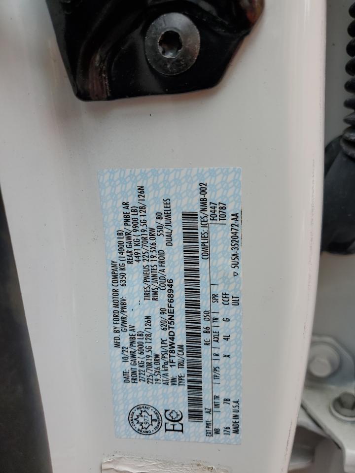 2022 Ford F450 Super Duty VIN: 1FT8W4DT5NEF68946 Lot: 82009755