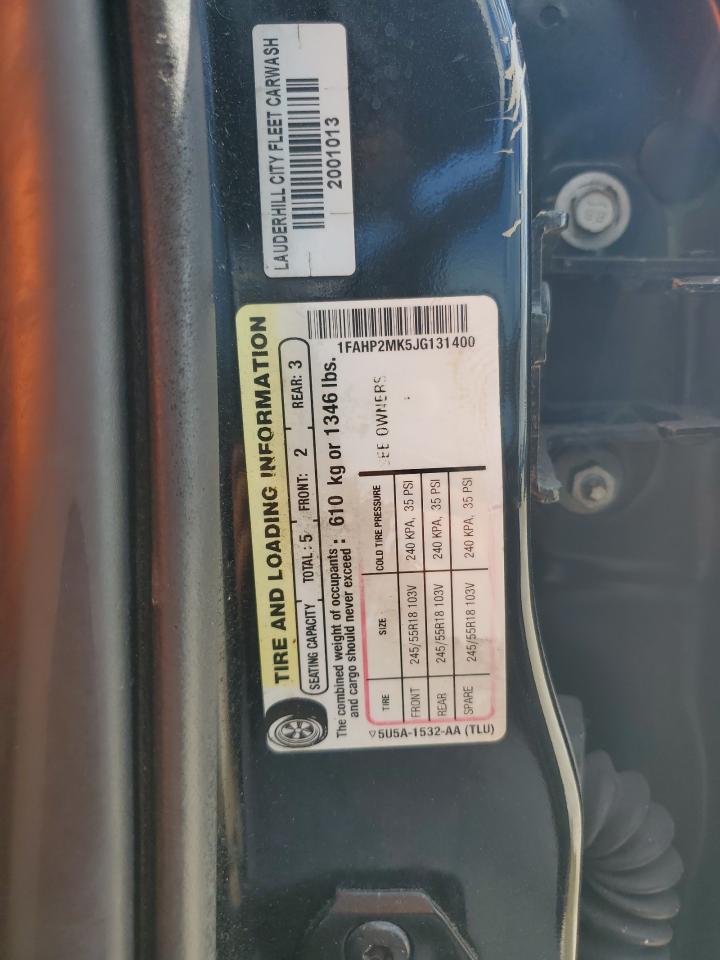 2018 Ford Taurus Police Interceptor VIN: 1FAHP2MK5JG131400 Lot: 83781495