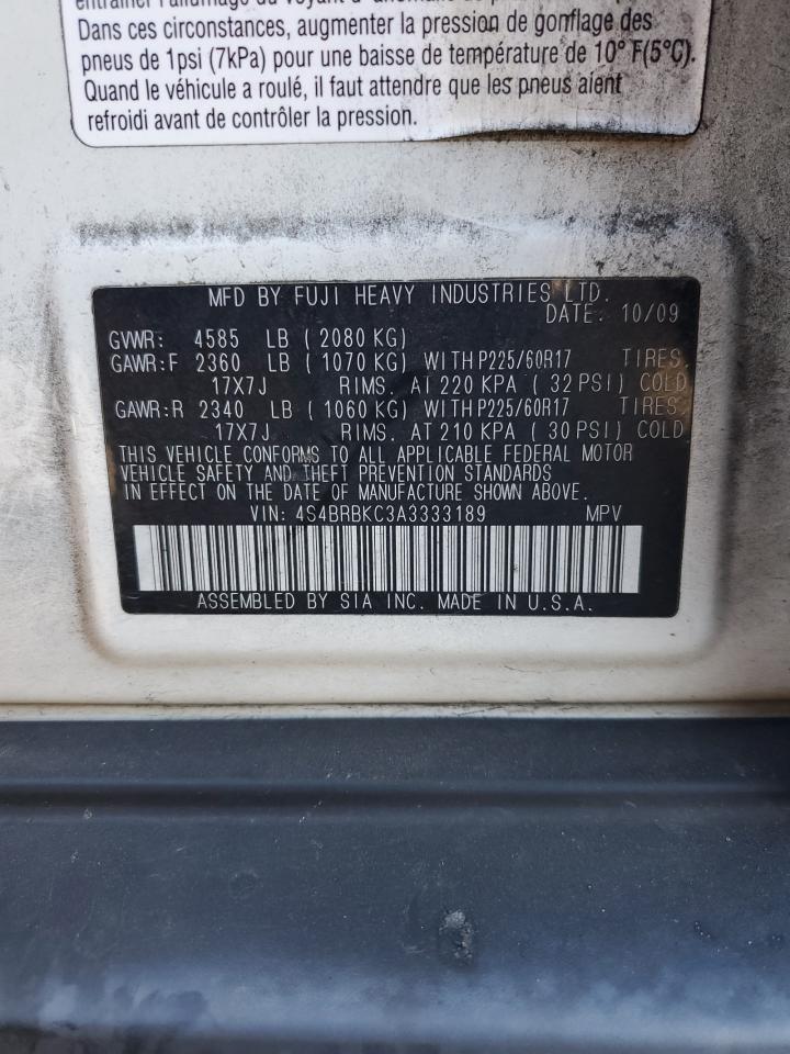 2010 Subaru Outback 2.5I Limited VIN: 4S4BRBKC3A3333189 Lot: 82181095