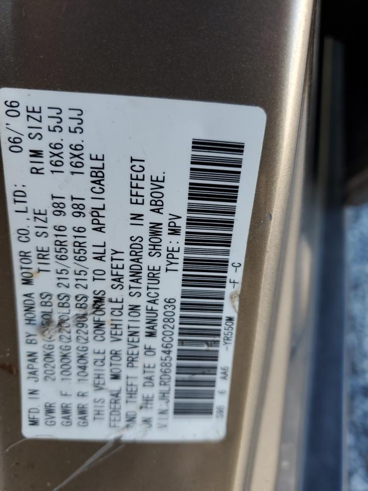 2006 Honda Cr-V Lx VIN: JHLRD68546C028036 Lot: 87105705