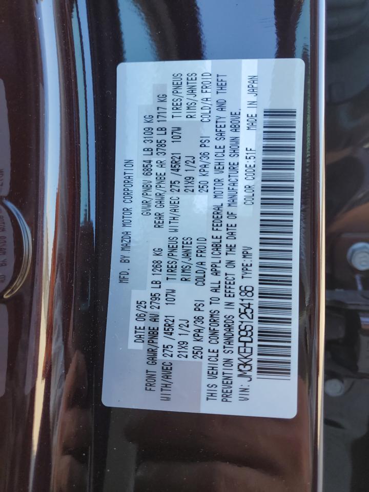 2025 Mazda Cx-90 Premium Plus VIN: JM3KKEHD9S1254186 Lot: 86103255