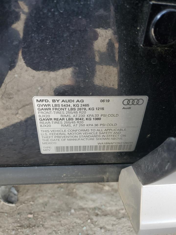 2019 Audi Q5 Premium Plus VIN: WA1BNAFY2K2126231 Lot: 89520755