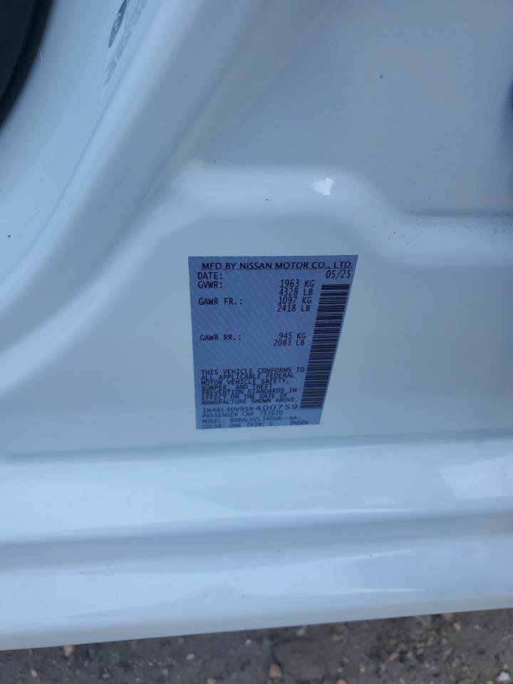 2025 Nissan Altima Sv VIN: 1N4BL4DV9SN400759 Lot: 86112825