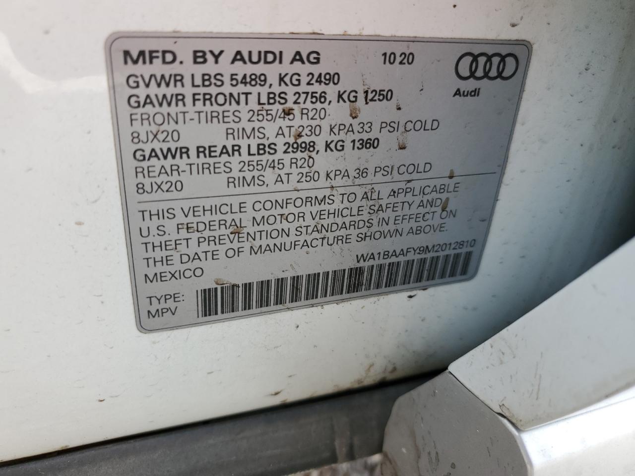 2021 Audi Q5 Premium Plus VIN: WA1BAAFY9M2012810 Lot: 87129445