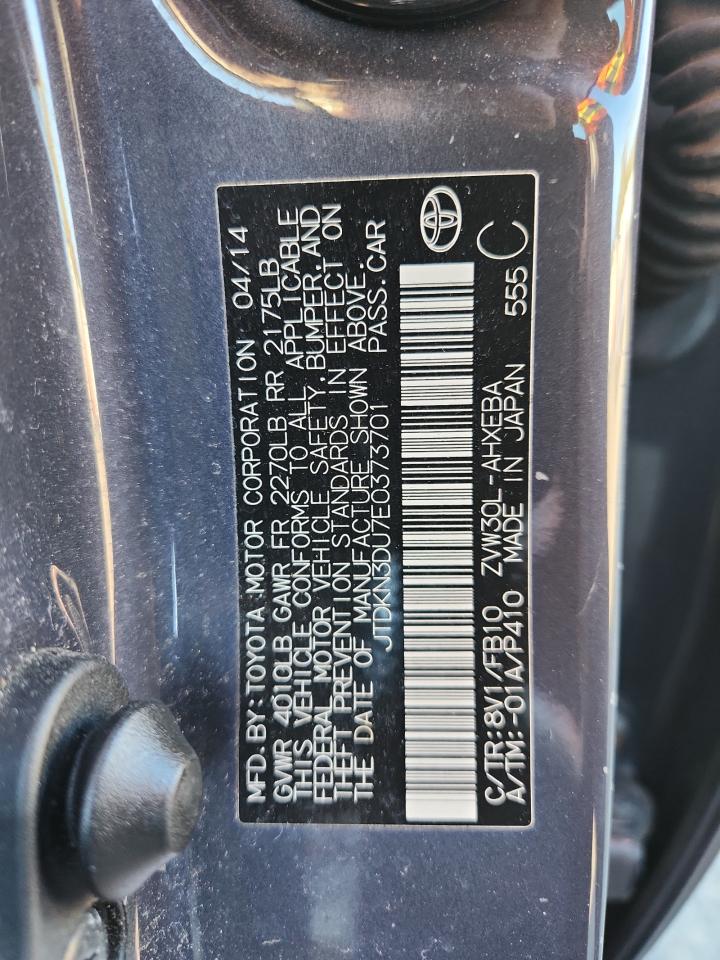 2014 Toyota Prius VIN: JTDKN3DU7E0373701 Lot: 85846935
