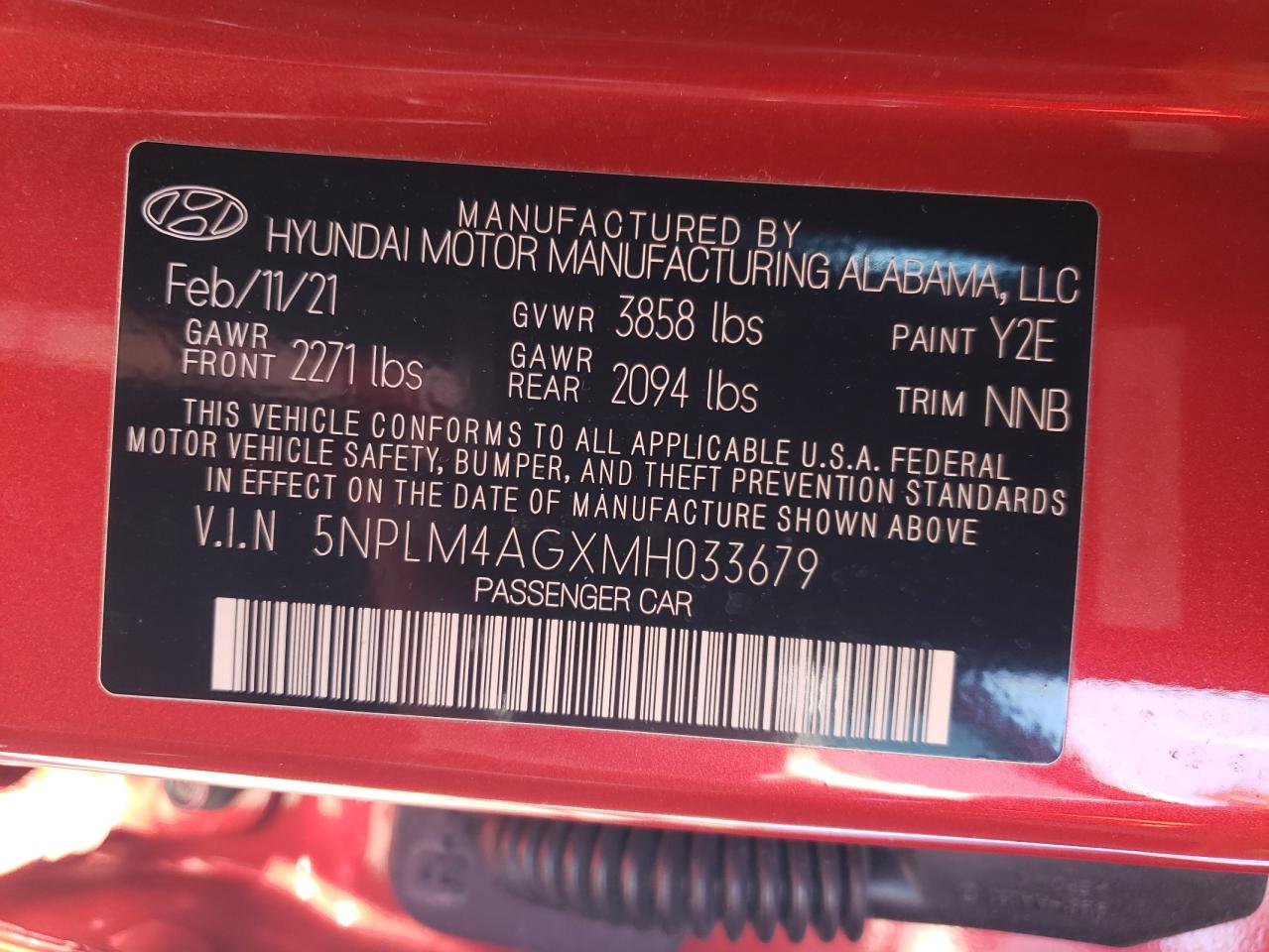 2021 Hyundai Elantra Sel VIN: 5NPLM4AGXMH033679 Lot: 85825475