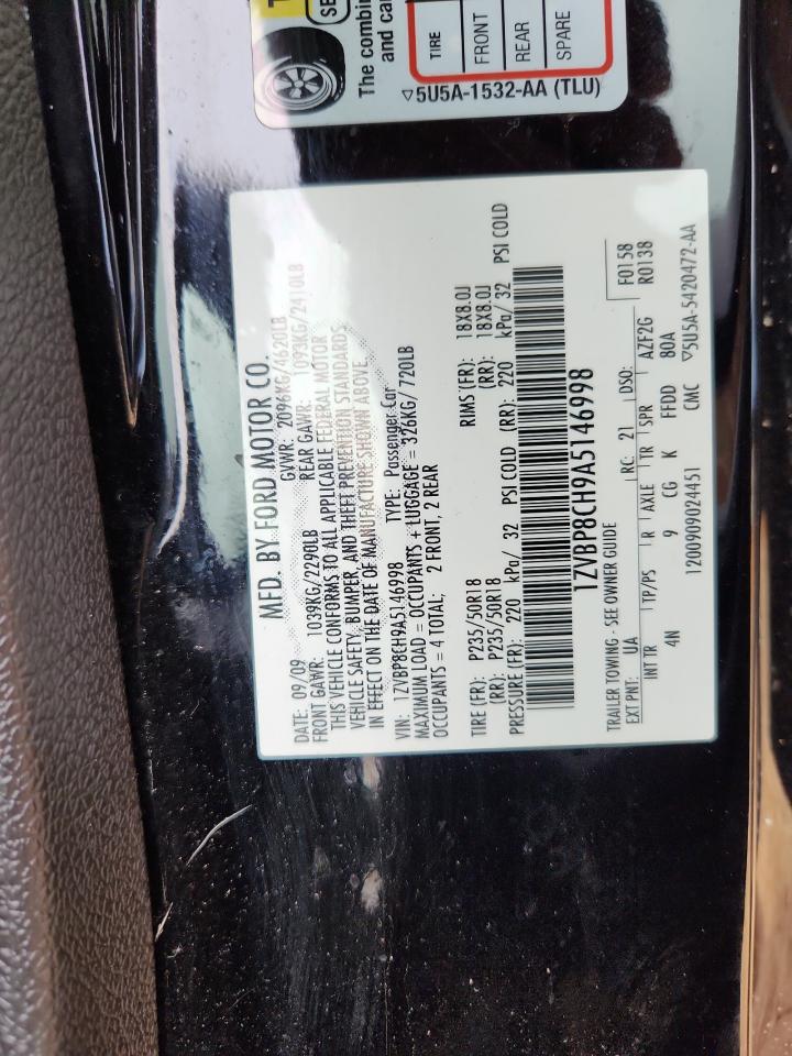 2010 Ford Mustang Gt VIN: 1ZVBP8CH9A5146998 Lot: 84996005