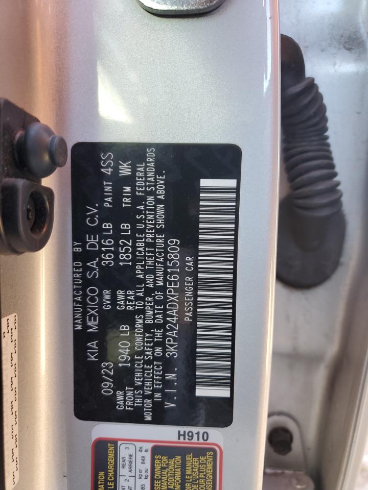 2023 Kia Rio Lx VIN: 3KPA24ADXPE615809 Lot: 87464045