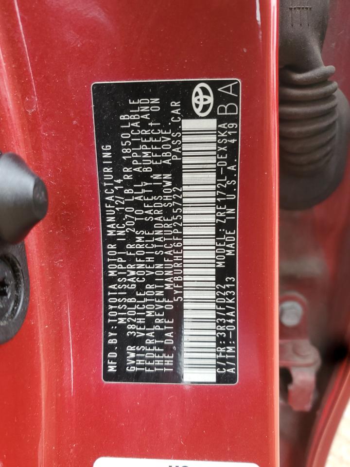 2015 Toyota Corolla L VIN: 5YFBURHE6FP255722 Lot: 86534095