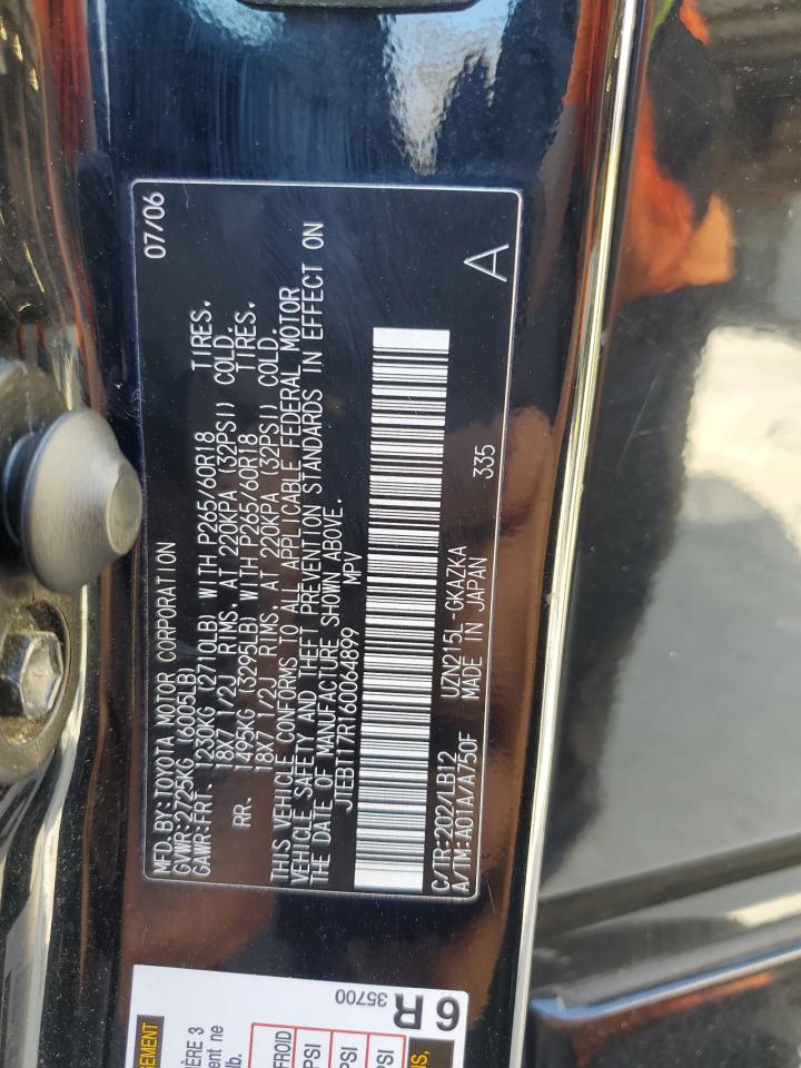 2006 Toyota 4Runner Limited VIN: JTEBT17R160064899 Lot: 85525435