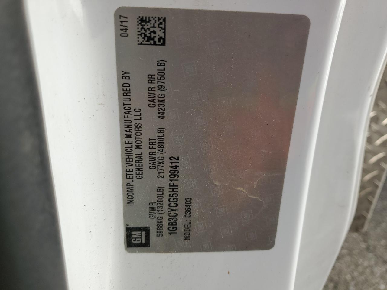 2017 Chevrolet Silverado C3500 VIN: 1GB3CYCG5HF199412 Lot: 82362935