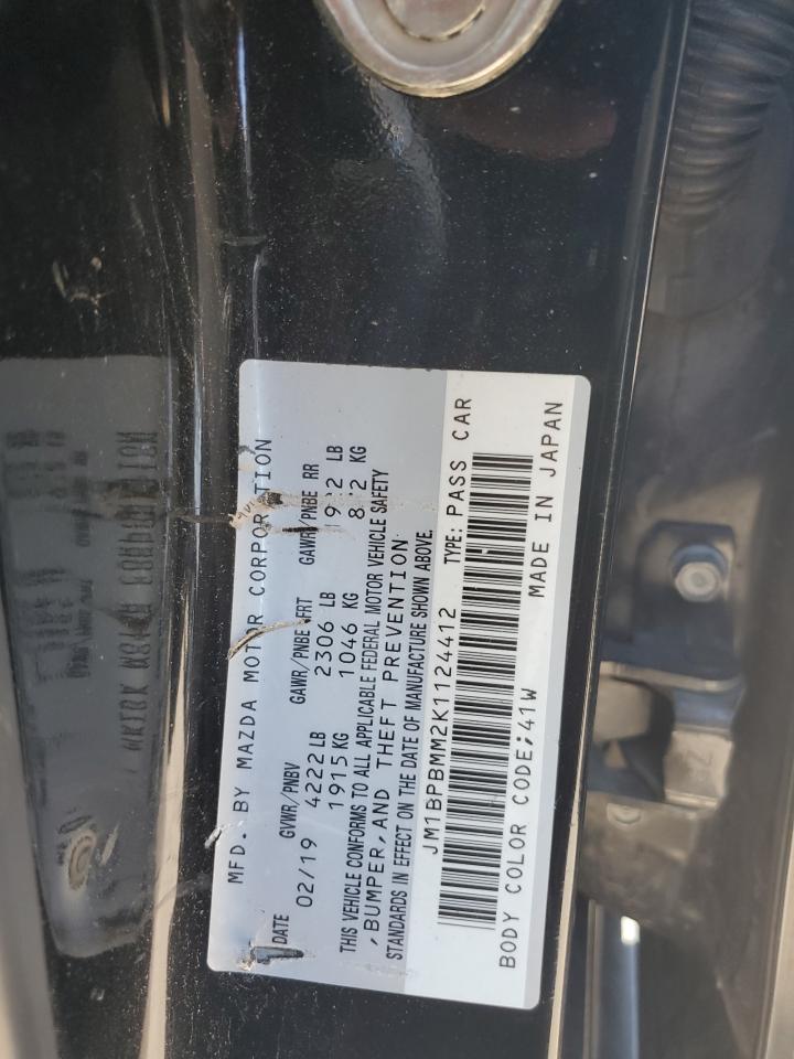 2019 Mazda 3 Preferred VIN: JM1BPBMM2K1124412 Lot: 82469025