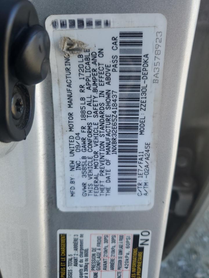 2005 Toyota Corolla Ce VIN: 1NXBR32E65Z418437 Lot: 82503625