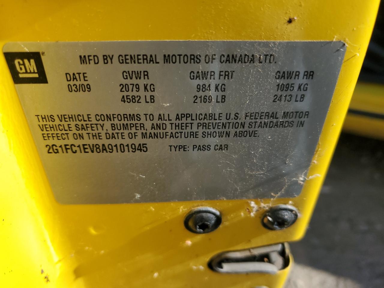 2010 Chevrolet Camaro Lt VIN: 2G1FC1EV8A9101945 Lot: 87038965