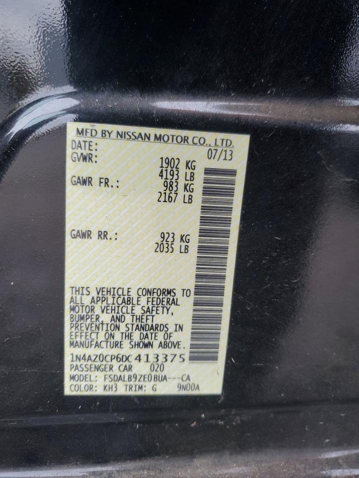 2013 Nissan Leaf S VIN: 1N4AZ0CP6DC413375 Lot: 86425465