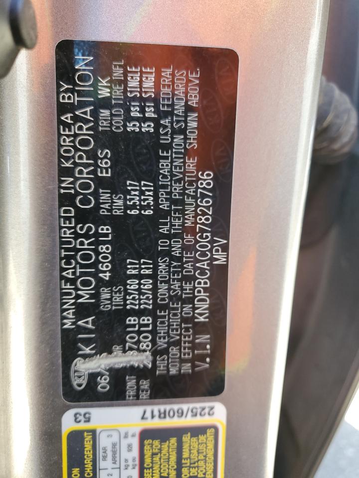 2016 Kia Sportage Lx VIN: KNDPBCAC0G7826786 Lot: 85494845