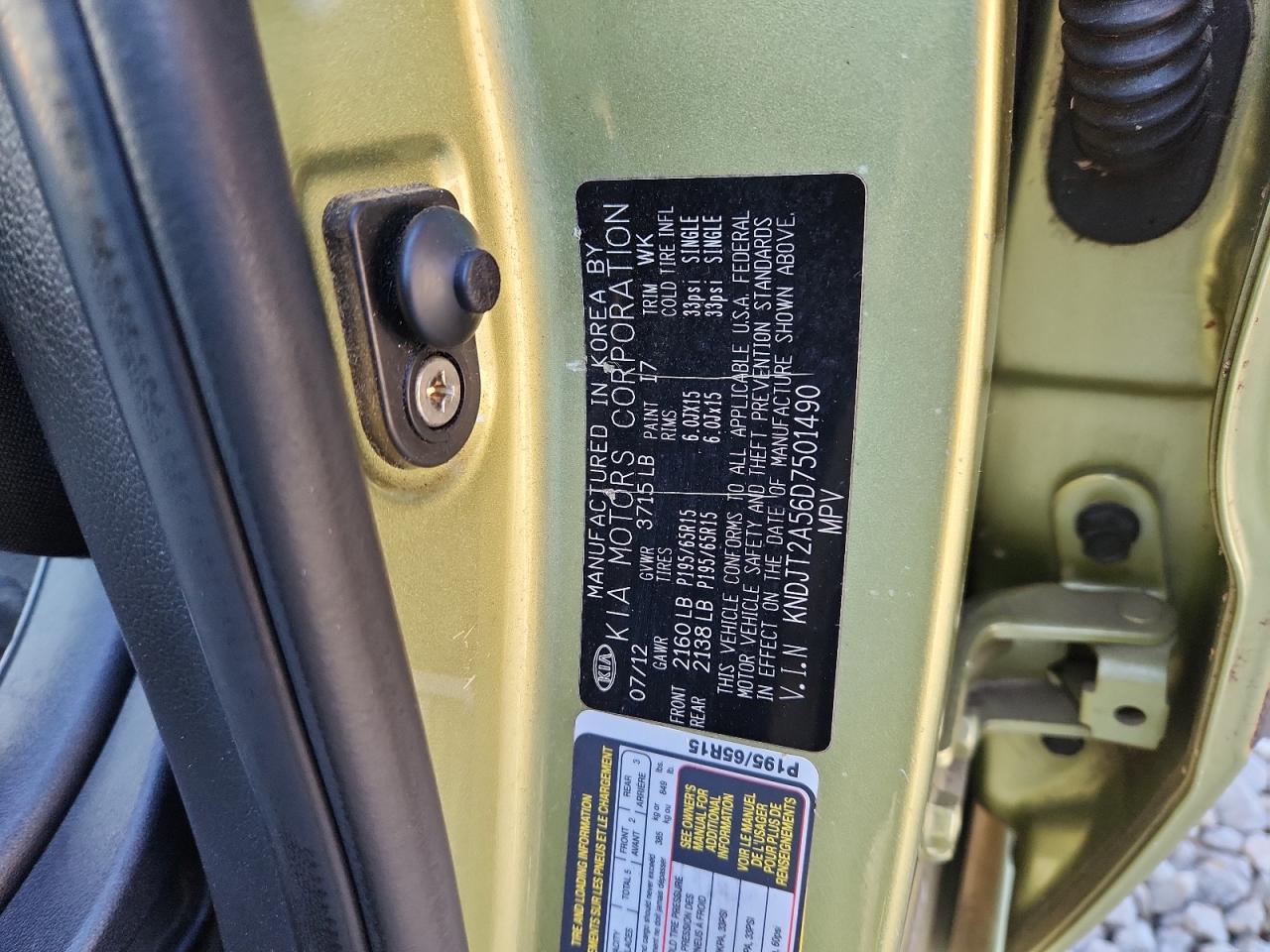 2013 Kia Soul VIN: KNDJT2A56D7501490 Lot: 81988515