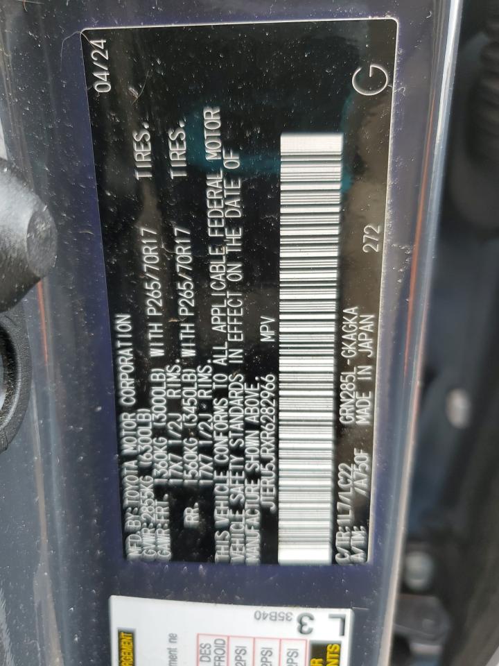 2024 Toyota 4Runner Sr5 Premium VIN: JTERU5JRXR6282966 Lot: 82332195